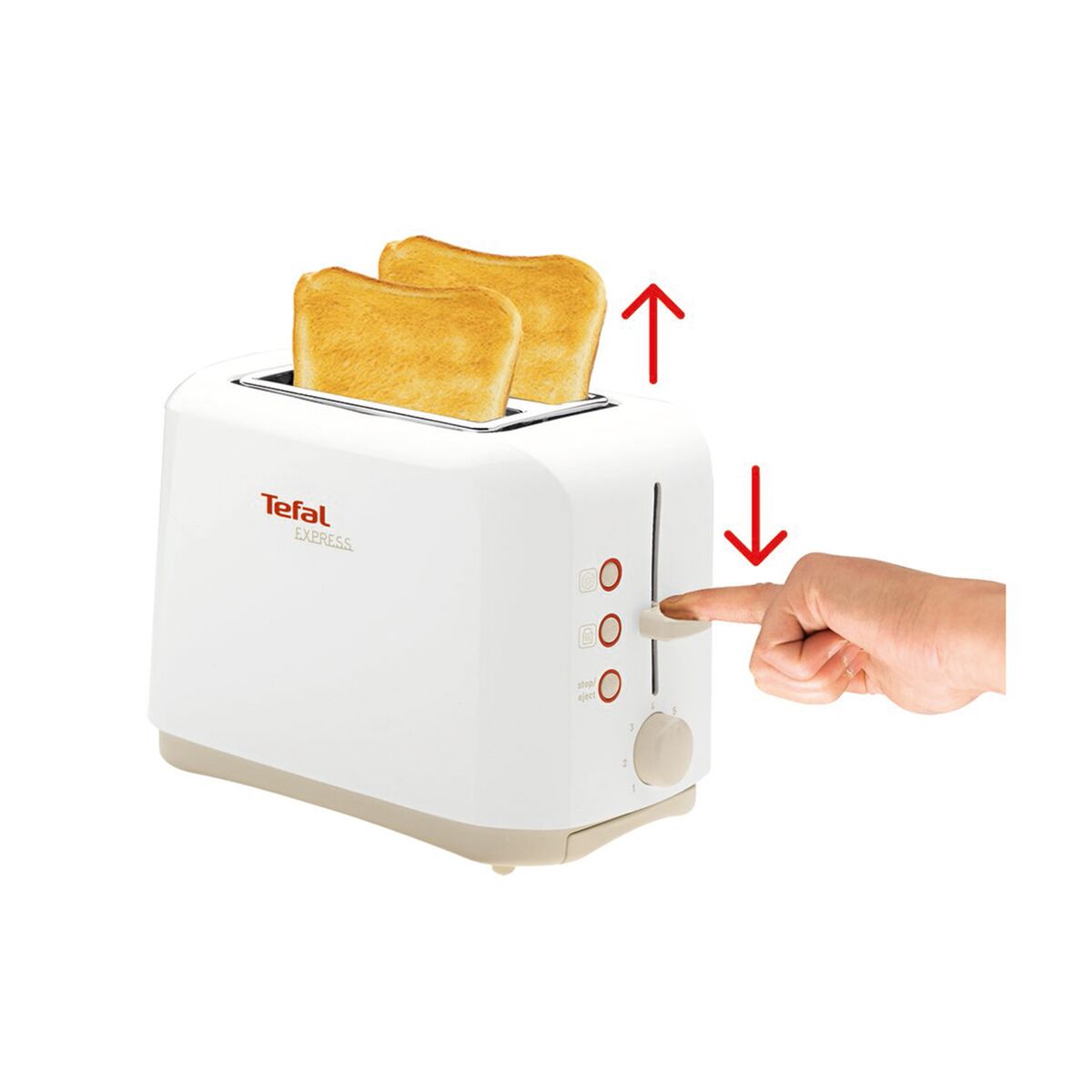 Tefal 850W 2 Slice Toaster White TEFAL All Brands SACO Store